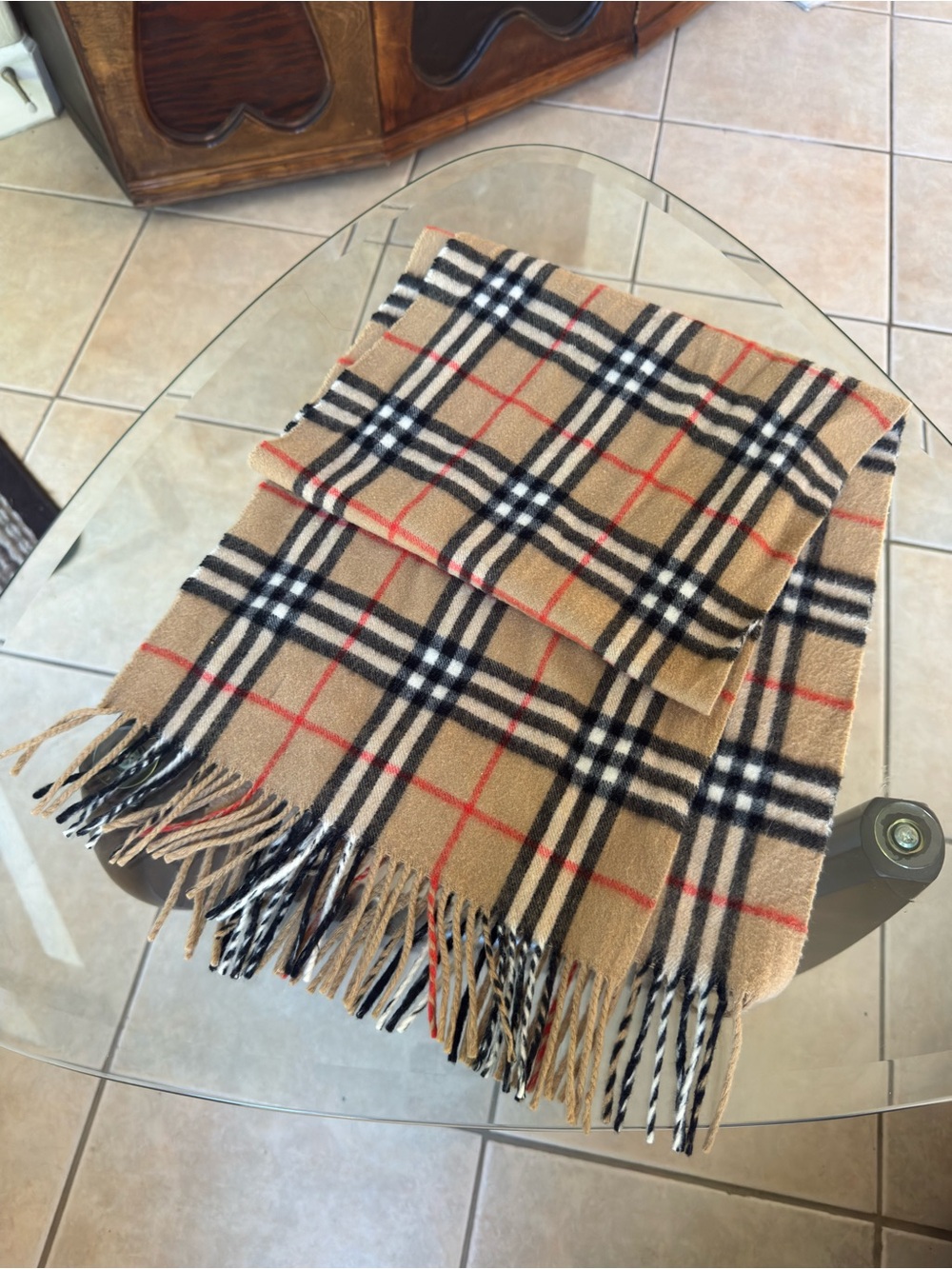 Burberry Vintage Cashmere Plaid Scarf